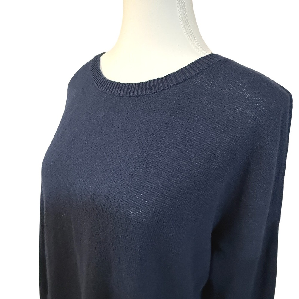 Eileen‎ Fisher Navy Longline Organic Cotton Blend Sweater Small - Picture 3 of 9